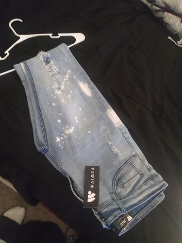 Customer photo review of Destroyed Skinny Fit Denim Stone Wash (M4764D)