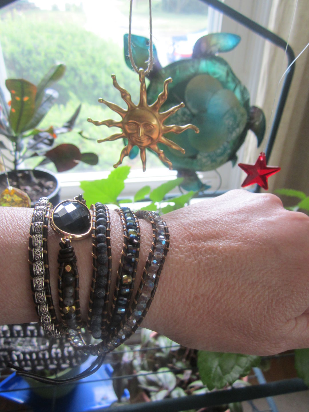 Customer photo review of Onyx Moonlight Protection Wrap Bracelet
