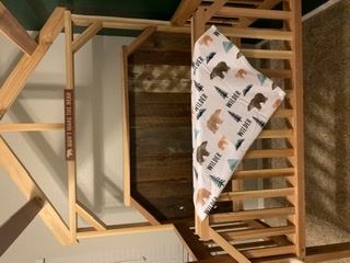 Customer photo review of Bears and Mountains Personalized Baby Blanket