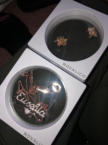 Customer photo review of CZ Diamond Heart Name Necklace