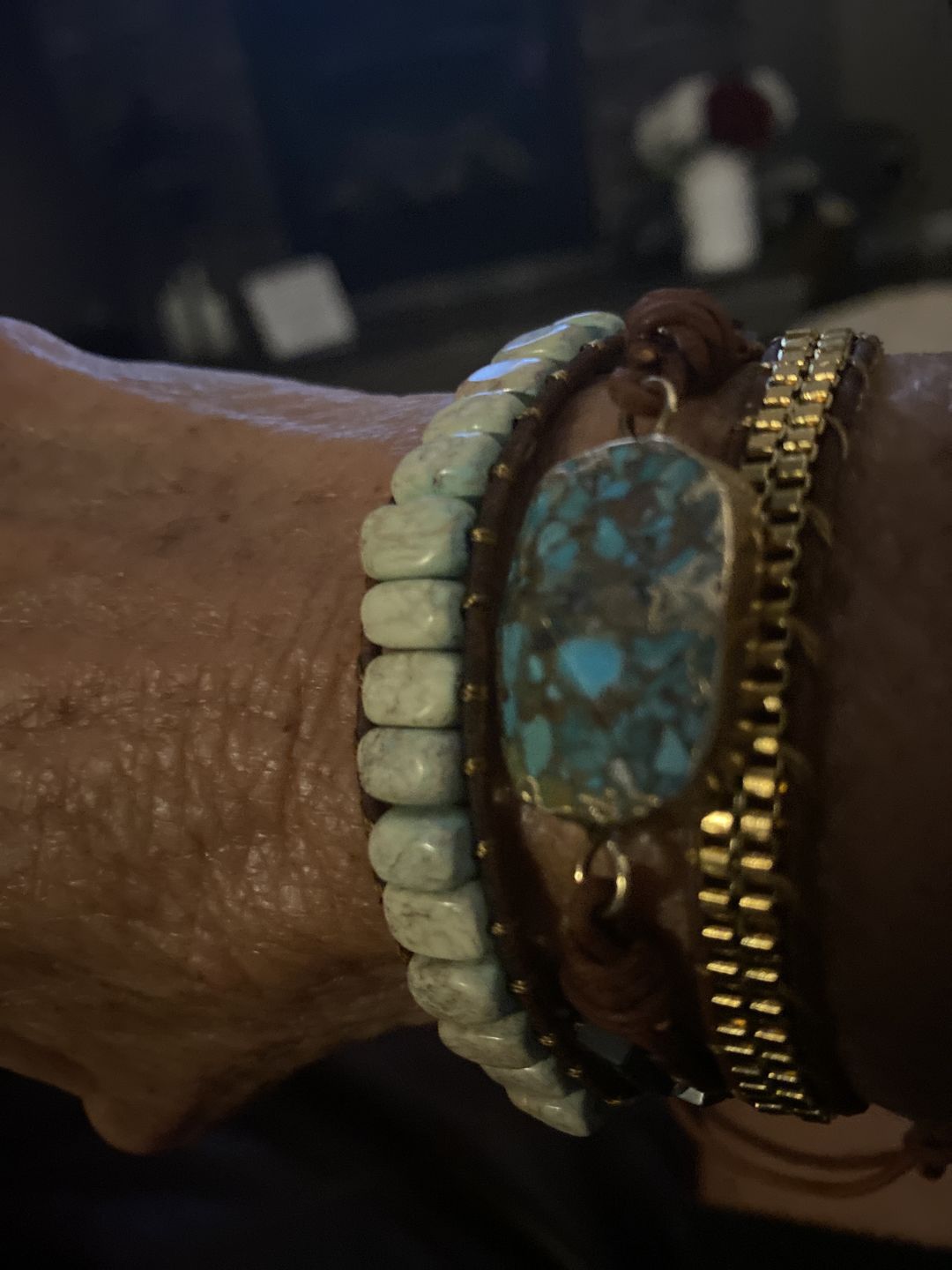 Customer photo review of Turquoise Calming Energy Wrap Bracelet