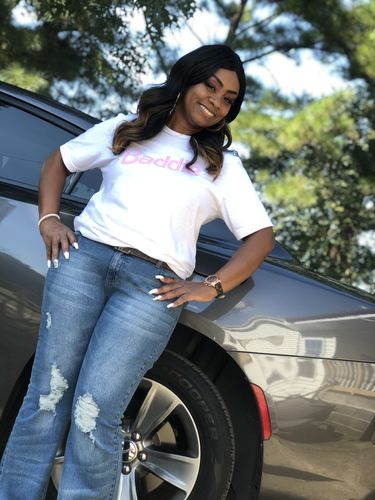 Customer photo review of Baddie White T-Shirt