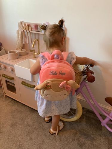 Customer photo review of Personalized Leyadoll Backpack (Pink)