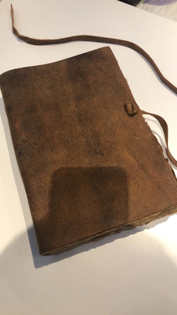 Customer photo review of Vintage Leather Journal – Deckle Edge Paper