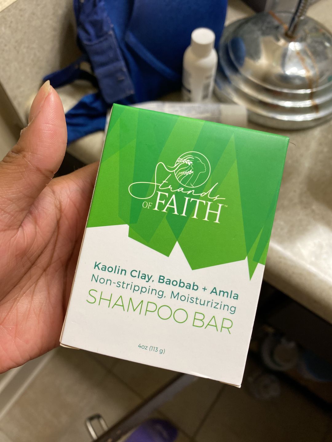 Customer photo review of Non-Stripping Shampoo Bar
