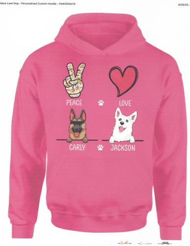 Customer photo review of Peace Love Dog - Personalized Custom Hoodie