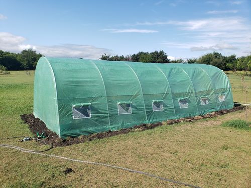 Customer photo review of Erommy 20' x 10' x 7' Tunnel Greenhouses Walking-in Hoop Greenhouse Plant Hot House, Green