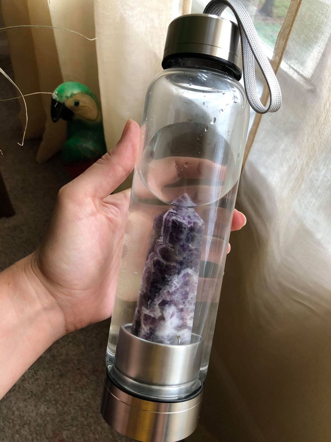 Customer photo review of Crystal Wand Water Bottle + Protective Sleeve (Stainless Steel)