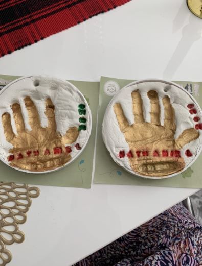 Customer photo review of CHERISH Baby Handprint Keepsake Ornament