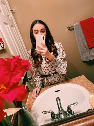 Customer photo review of The Mercer Dress in Cream