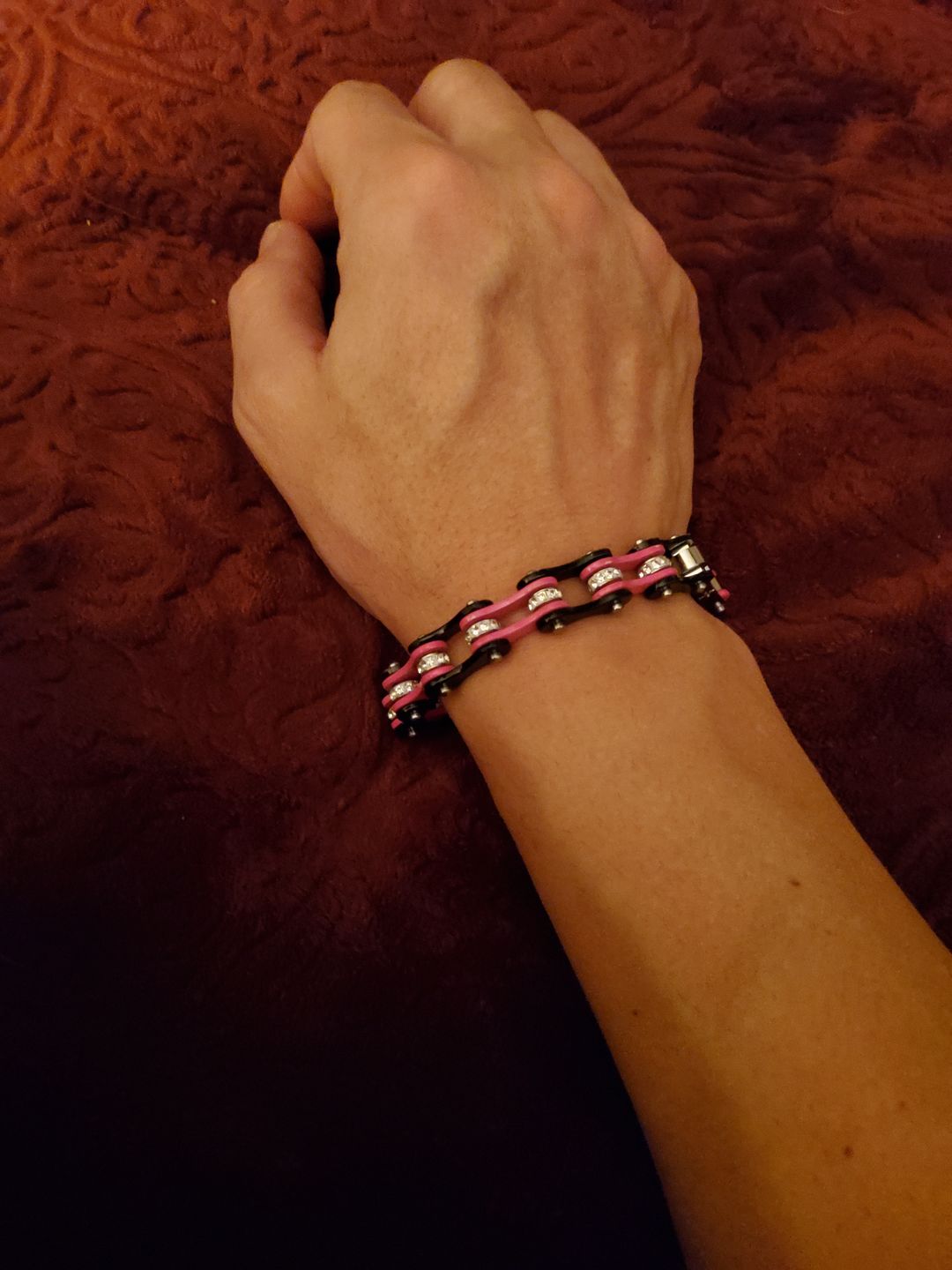 Customer photo review of Cycolinks Punk Pink Crystal Bracelet