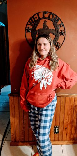 Customer photo review of 2 - Apache Hoodie - Heather Red