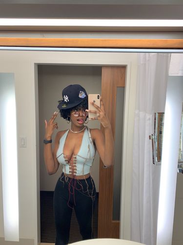 Customer photo review of Lace up halter top