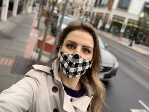 Customer photo review of SET OF 3 SNOW CAP FACE MASKS