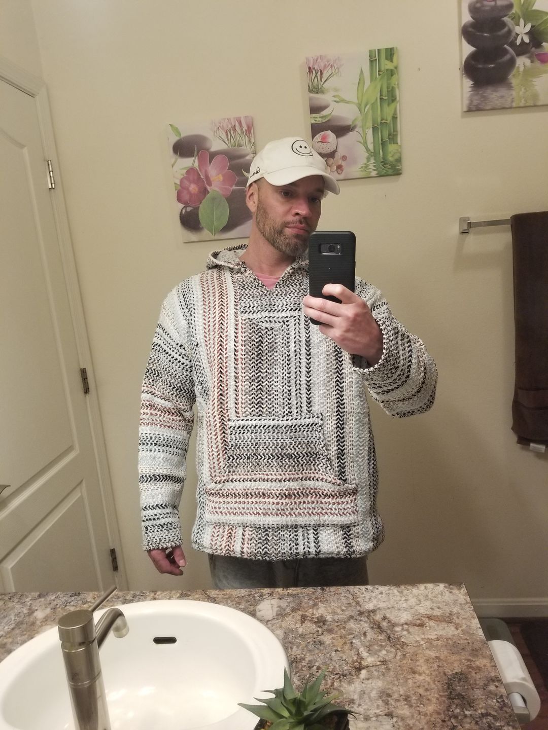 Customer photo review of Classic Stripe Terracotta Baja Hoodie