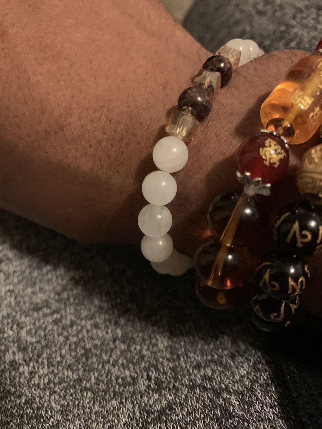 Customer photo review of Natural White Chalcedony Positivity Bracelet