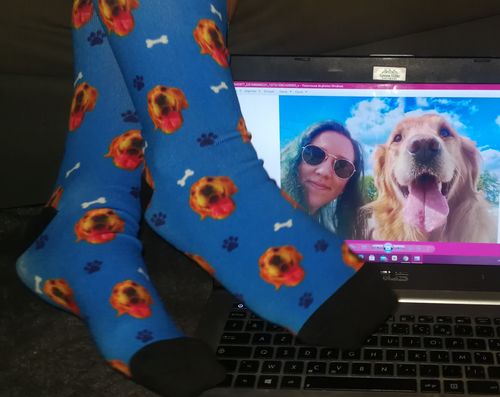 Customer photo review of Chaussettes Personnalisées Visage