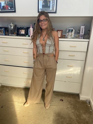 Customer photo review of Lace up halter top