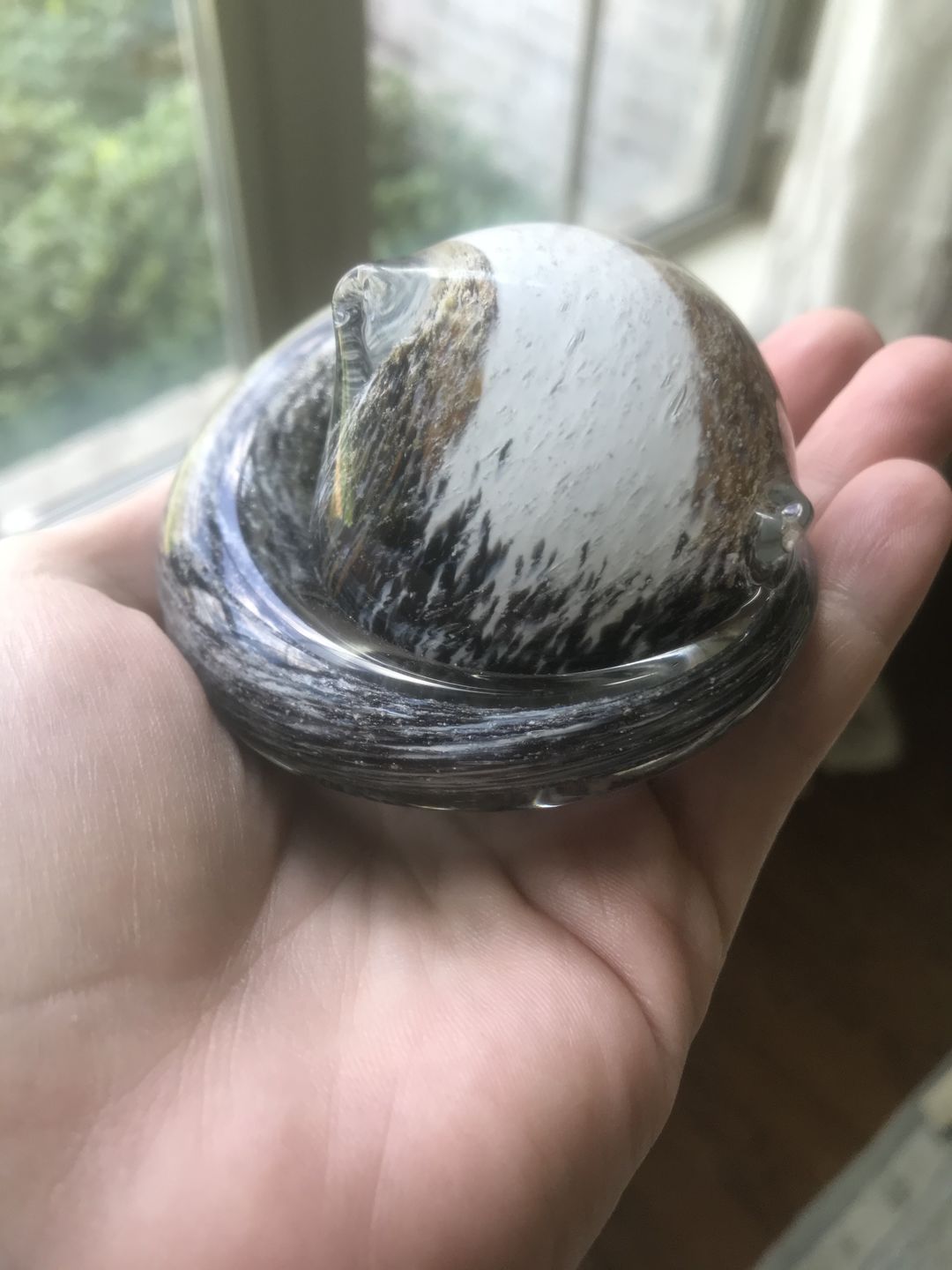 Customer photo review of Calico Sleeping Cat with Infused Cremation Ashes