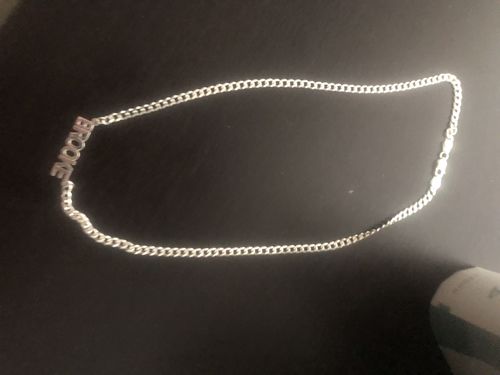 Customer photo review of Block Mini Name Necklace with Cuban Chain