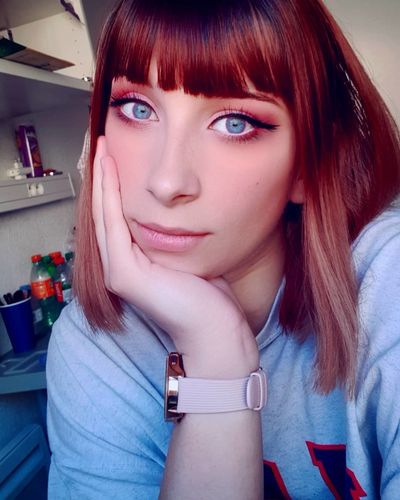 Customer photo review of Icoloured® Calendula Pink Hazel Colored Contact Lenses