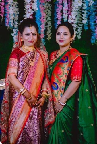 Customer photo review of Dark Green Woven Paithani Saree