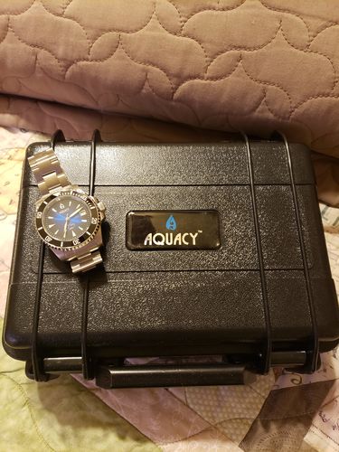 Customer photo review of Aquacy 1769 Hei Matau Men's Automatic 300M Vintage Blue Black Dive Watch ETA 2824 1769.BLB.B.S.ET