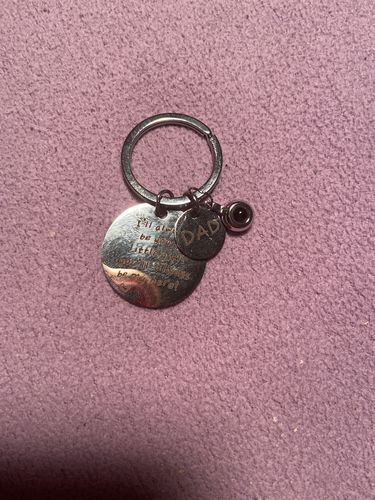Customer photo review of I Love You Dad Keychain