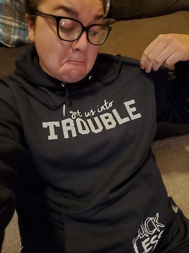 Customer photo review of AB In and Out of Trouble Best-Friend Hoodies Set of 2