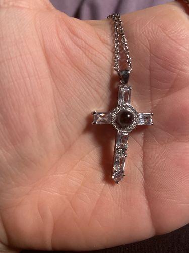 Customer photo review of Lord's Prayer Cross Necklace
