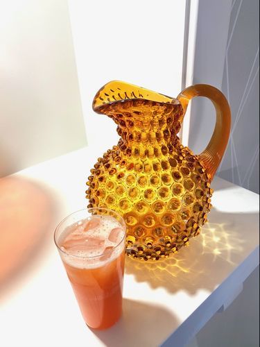 Customer photo review of Amber Hobnail Jug