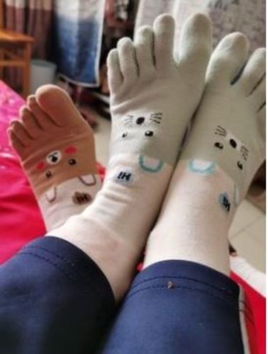 Customer photo review of Witty Socks™ Lovely Toe Socks Collection