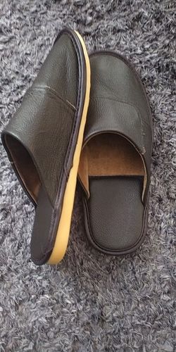 Customer photo review of Luxury Cow Split Leather Handmade Slippers