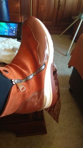 Customer photo review of Suede High Top Platform Shoes