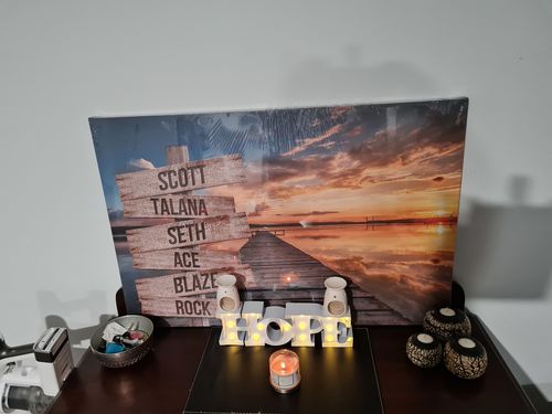 Customer photo review of Lake Dock V1 Color Personalized Names Premium Canvas