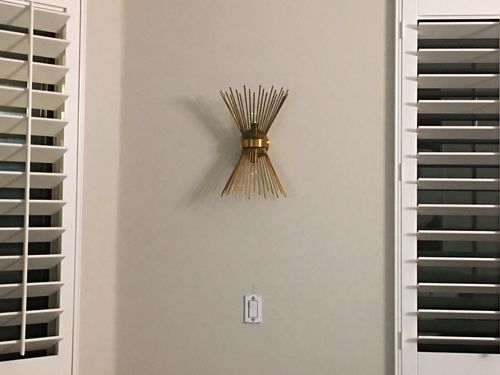 Customer photo review of Mid-Century Modern Sunburst Brass Wall Sconce