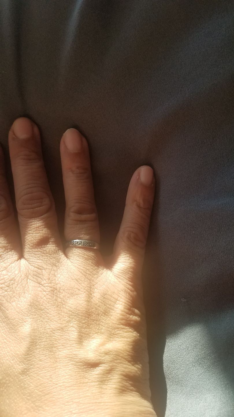 Customer photo review of 925 Sterling Silver 'I Am Enough' Ring