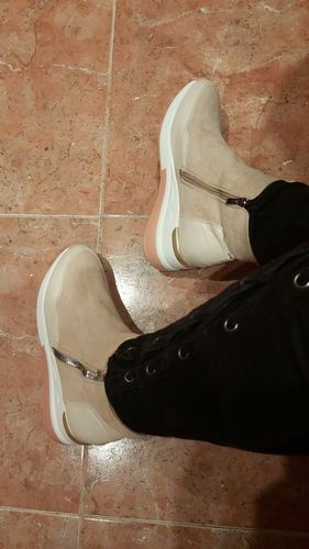 Customer photo review of Suede High Top Platform Shoes