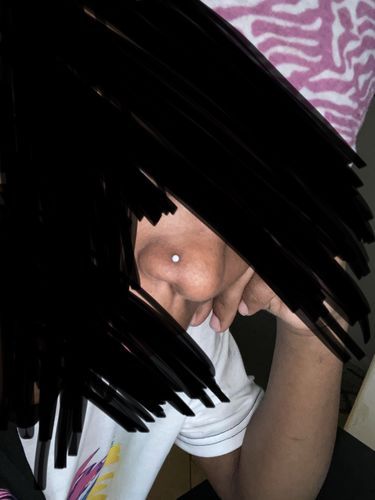 Customer photo review of Opal Ball Surgical Steel Nose Screw Ring