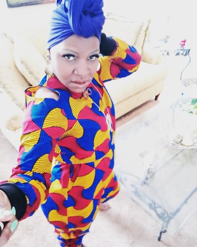 Customer photo review of African Print Kala Jumpsuit