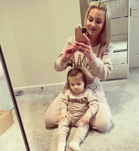 Customer photo review of Mama & Mini Leopard Matching Lounge Sets Dusty Pink (MRK X)
