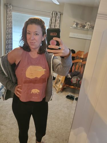 Customer photo review of Sunny California Mauve Cropped Tank