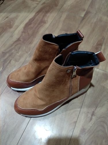 Customer photo review of Suede High Top Platform Shoes