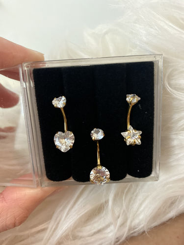 Customer photo review of 3-Pack Belly Ring Assortment #7