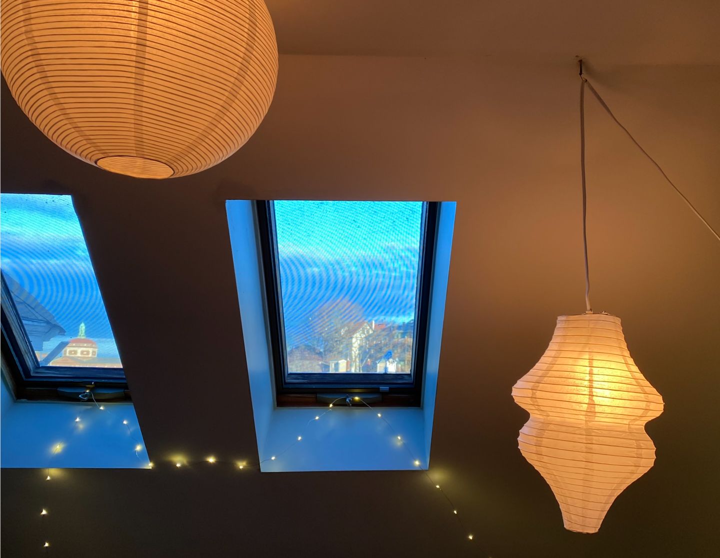 Customer photo review of White Beehive Unique Shaped Paper Lantern, 10-inch x 14-inch