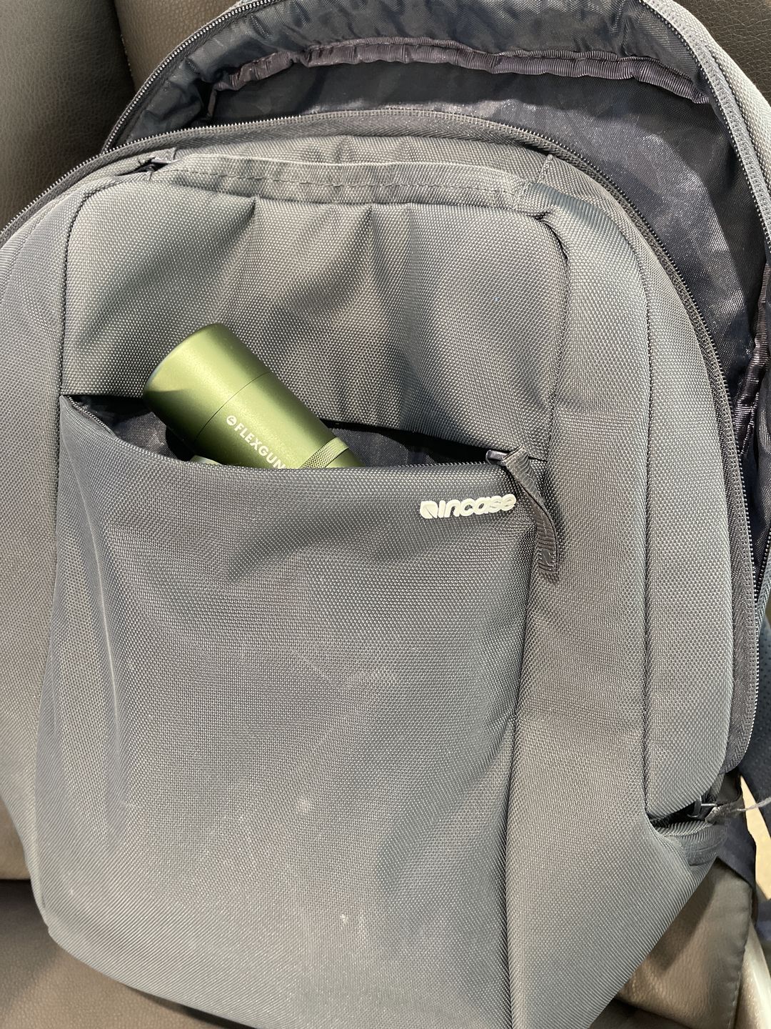 Customer photo review of Flexgun mini. Compact on-the-go treatment.