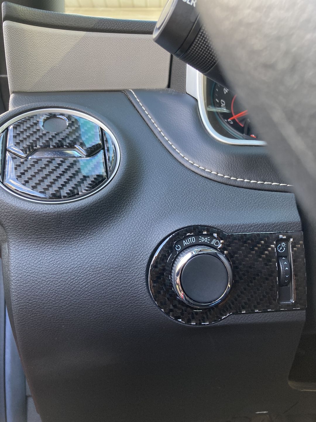 Customer photo review of Carbon Fiber Headlight Switch Button Panel Overlay for Chevrolet Camaro 2010-2015