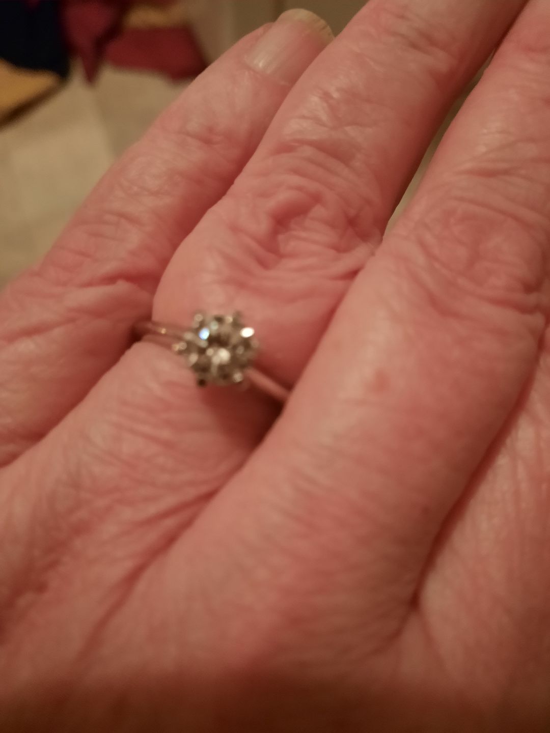 Customer photo review of Six Prong Solitaire CVD Diamond Ring