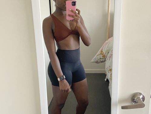 Customer photo review of Serenity Scrunch Shorts