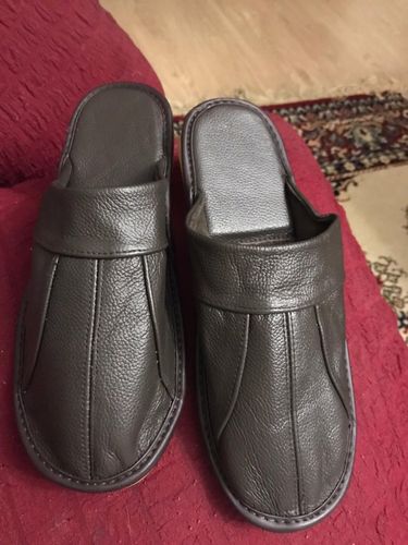 Customer photo review of Luxury Cow Split Leather Handmade Slippers